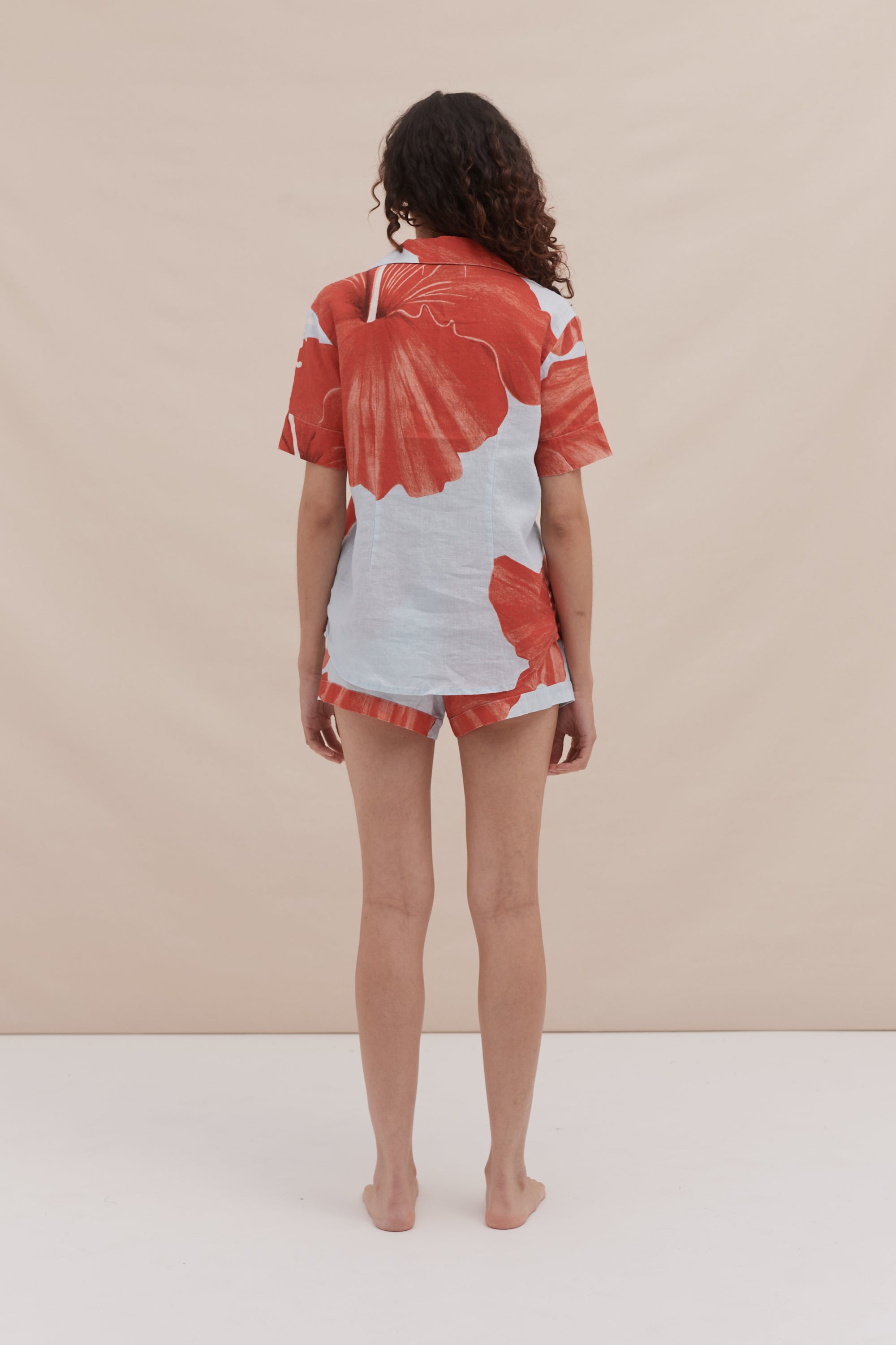 Hibiscus Print Short Pajama Set