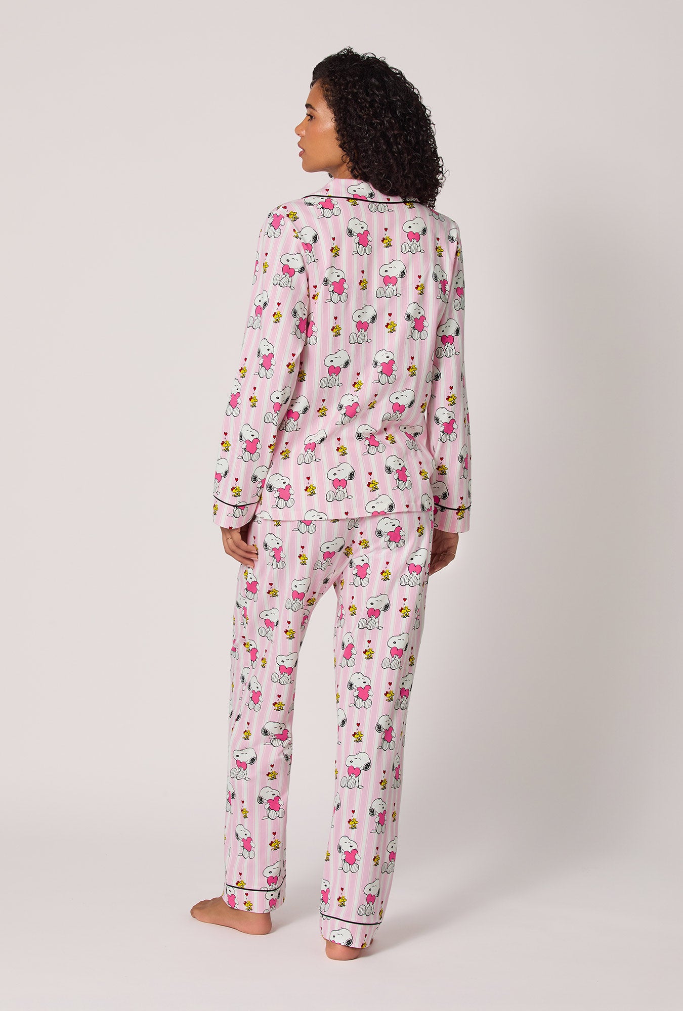 Snoopy's Valentine Long Sleeve Classic Satin Pj Set