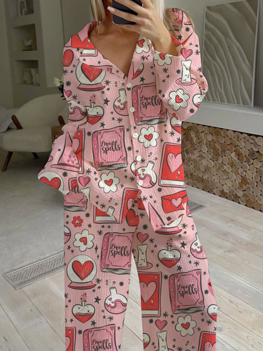 Women's Valentine's Day Magic Potion Long Sleeve Pant Suit