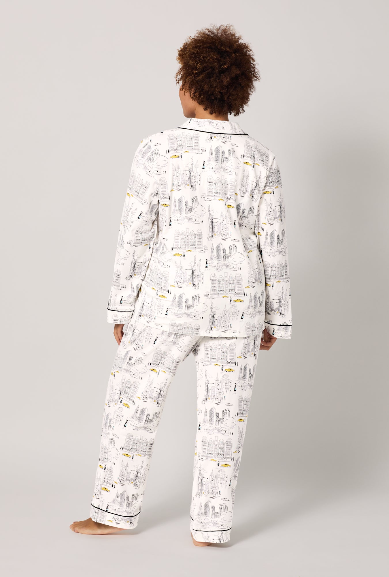 City That Never Sleeps Long Sleeve Classic Satin PJ Set