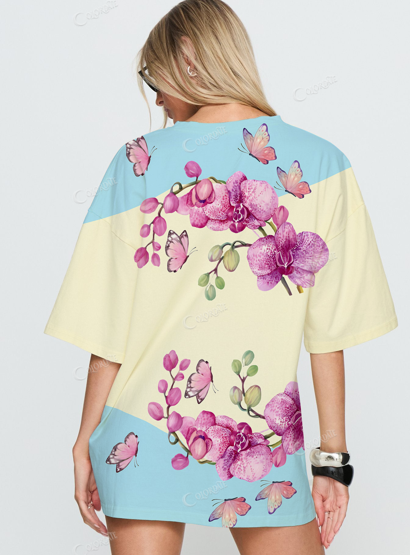 Orchid Butterfly Print T-Shirt
