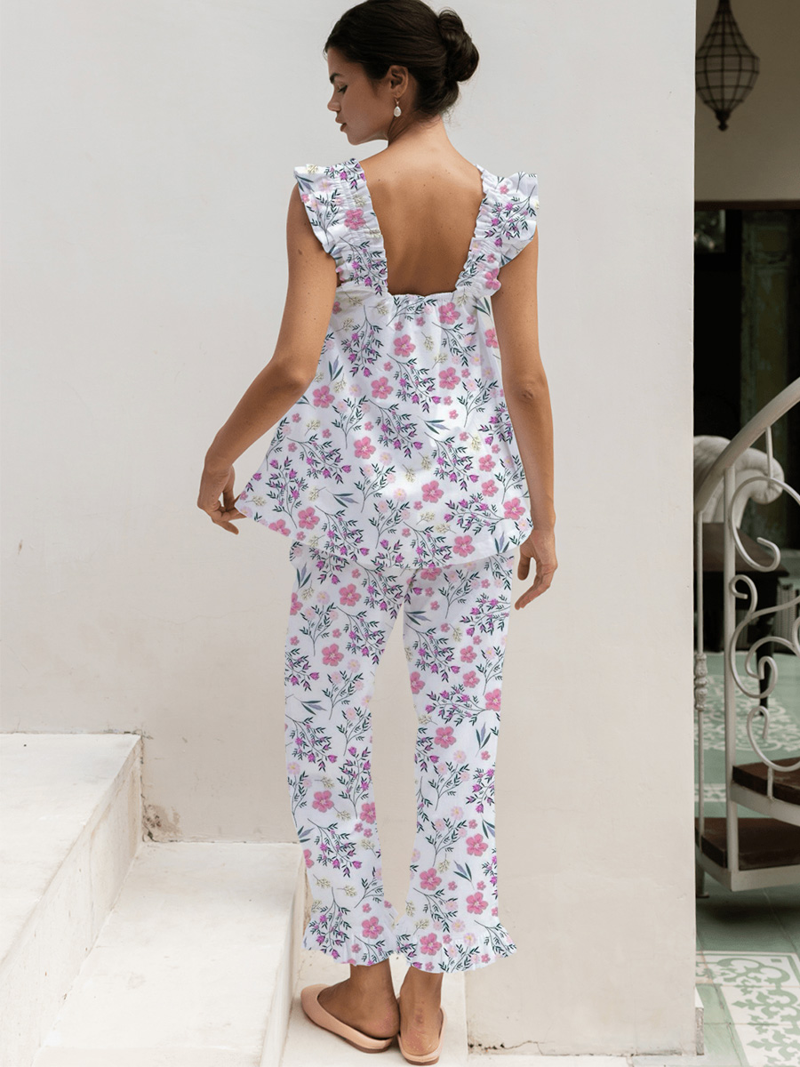 Pastel Mini Floral Short Tank Top Pajama Set