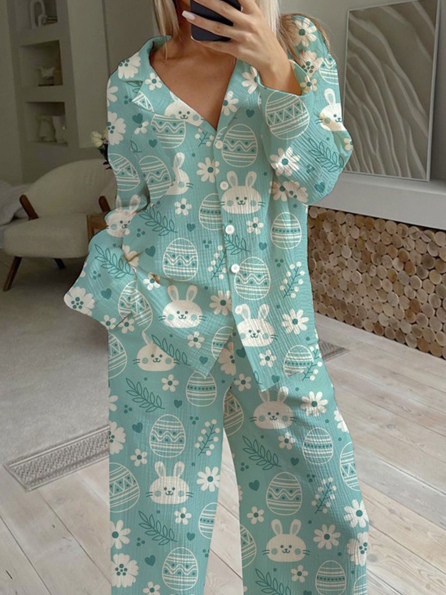 Women's Easter Bunny Egg Pajama Set