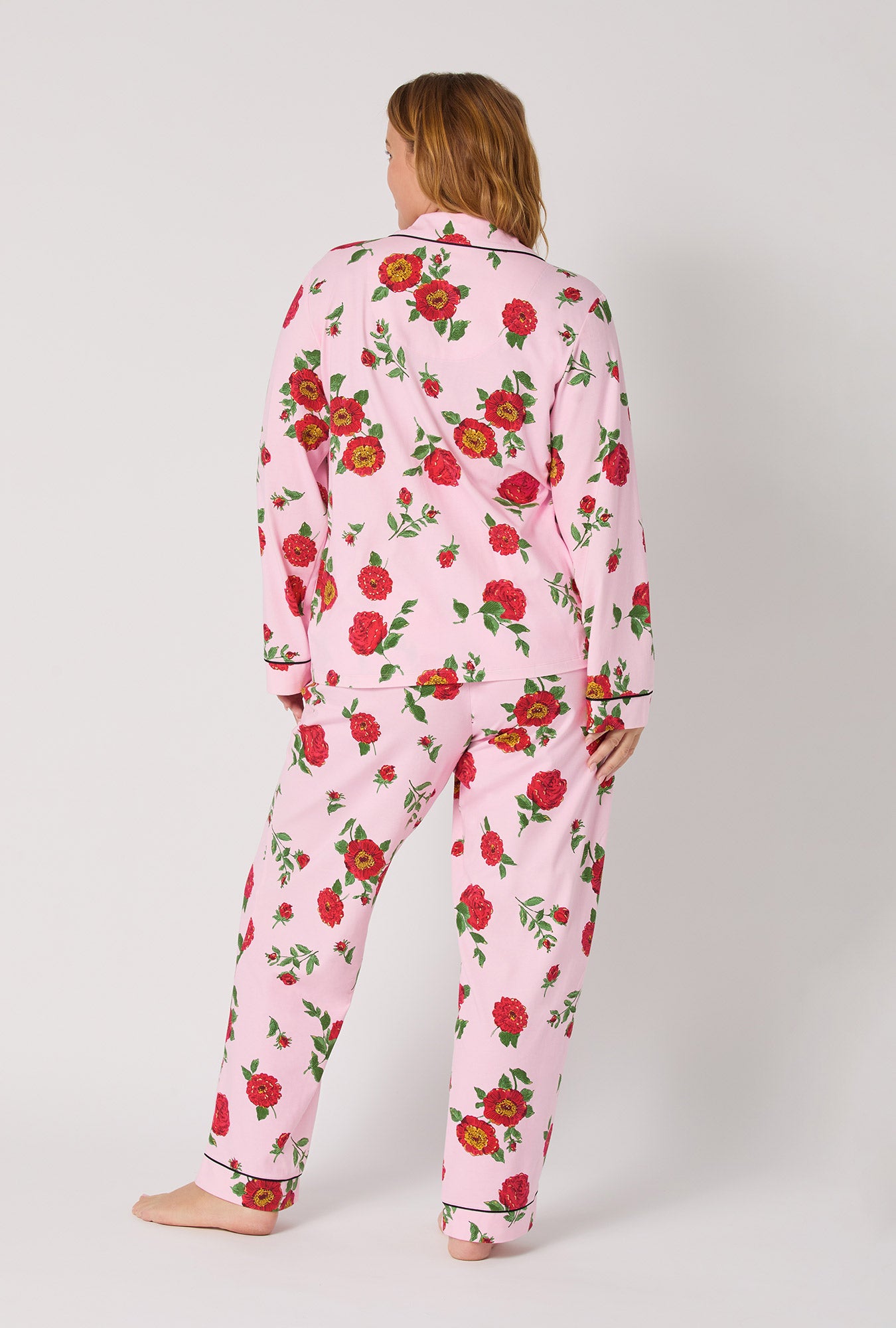 Falling Blooms Long Sleeve Classic Satin Pj Set