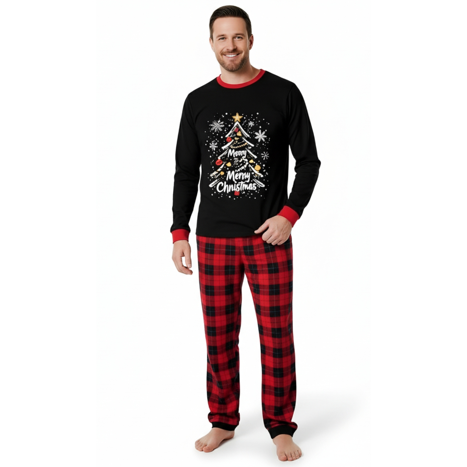 Merry Merry Christmas Printed Pajama Set