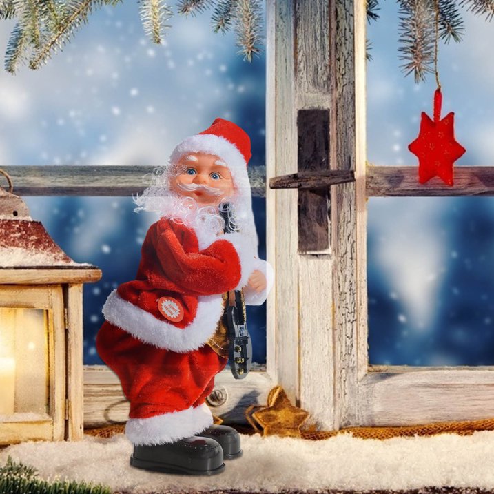 Christmas Shaking Santa Santa Ornament Xmas Funny Decoration for Table Fireplace