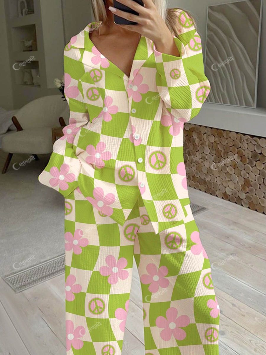 Women's Floral Print Casual Homewear Set