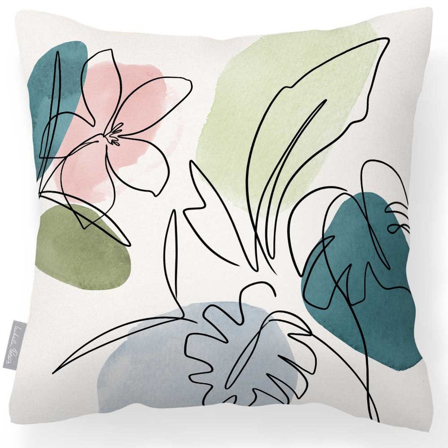 Abstract Flower & Palms Outdoor Garden Cushion