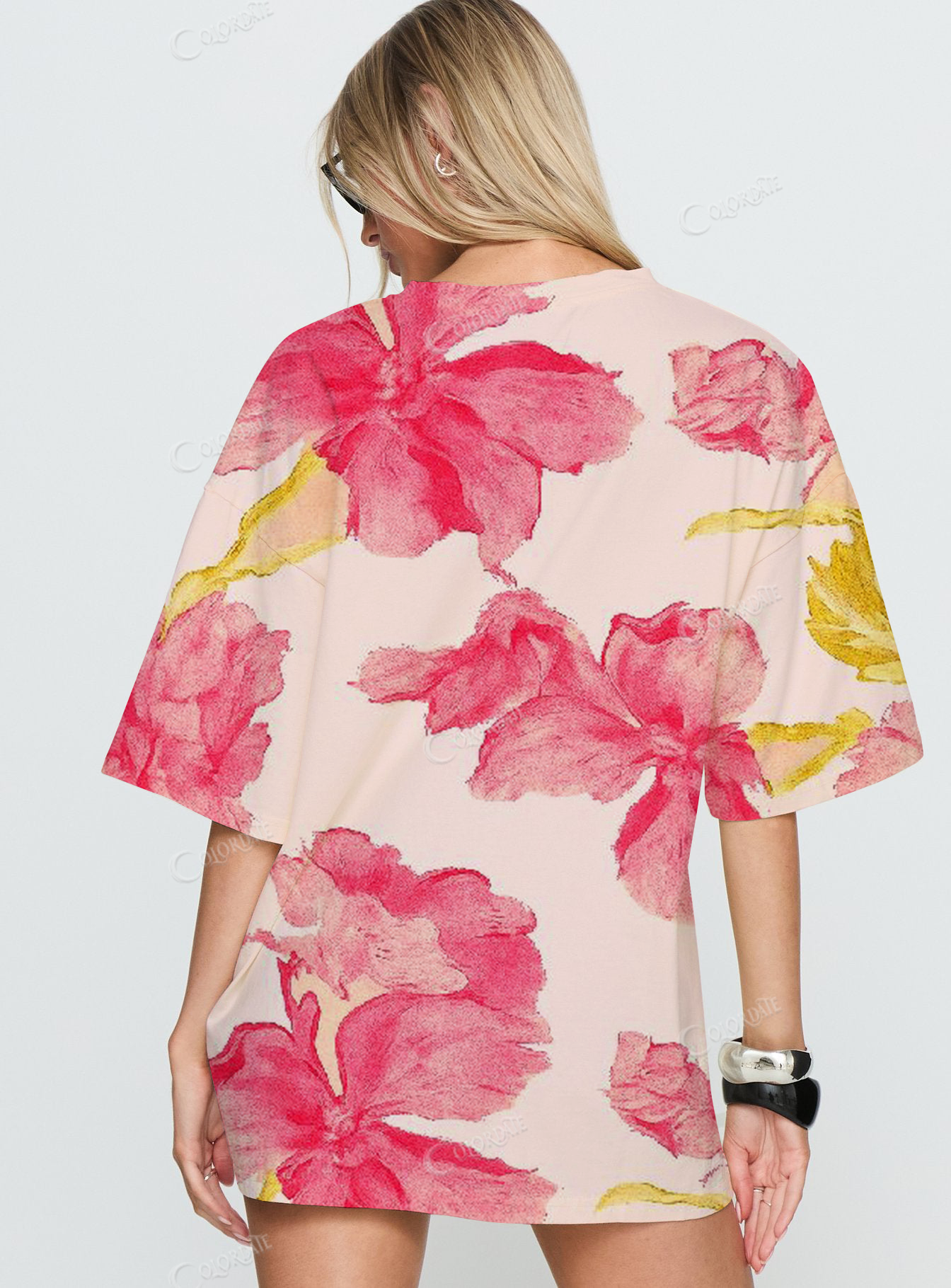 Hibiscus Watercolor Print T-Shirt