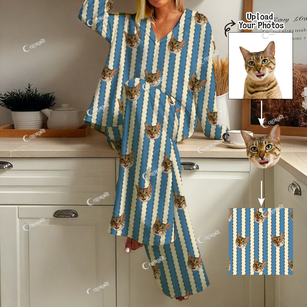 Addcustom Your Photos Women's Cardigan Homewear Set