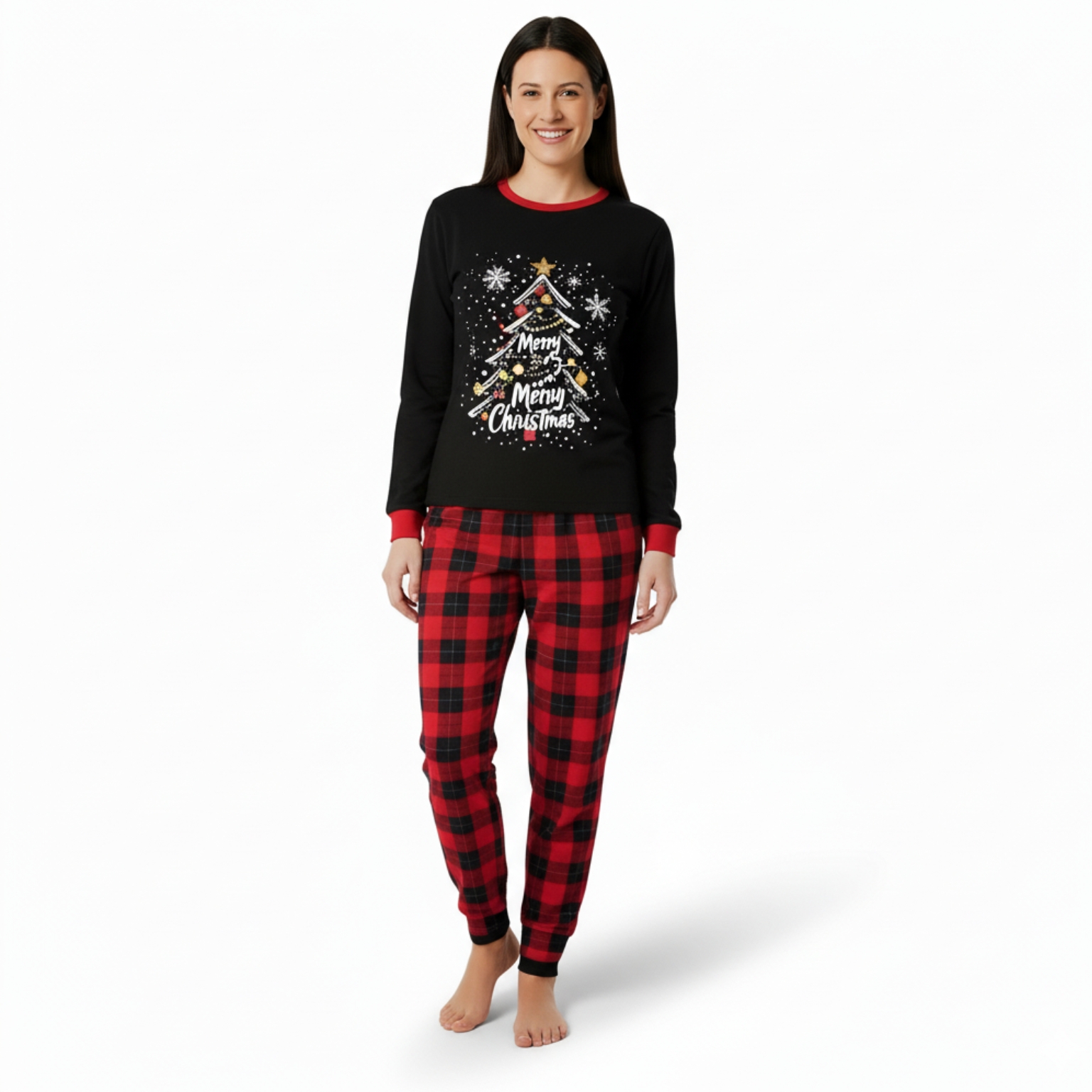 Merry Merry Christmas Printed Pajama Set