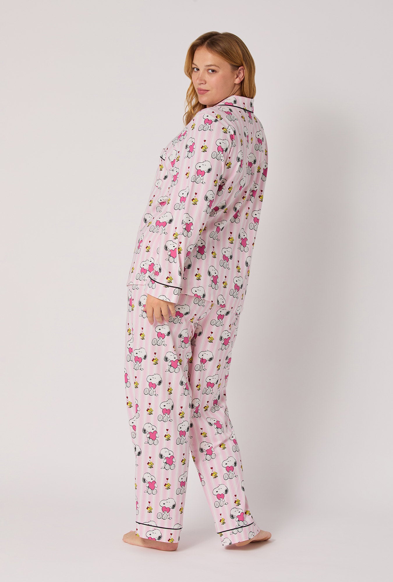 Snoopy's Valentine Long Sleeve Classic Satin Pj Set