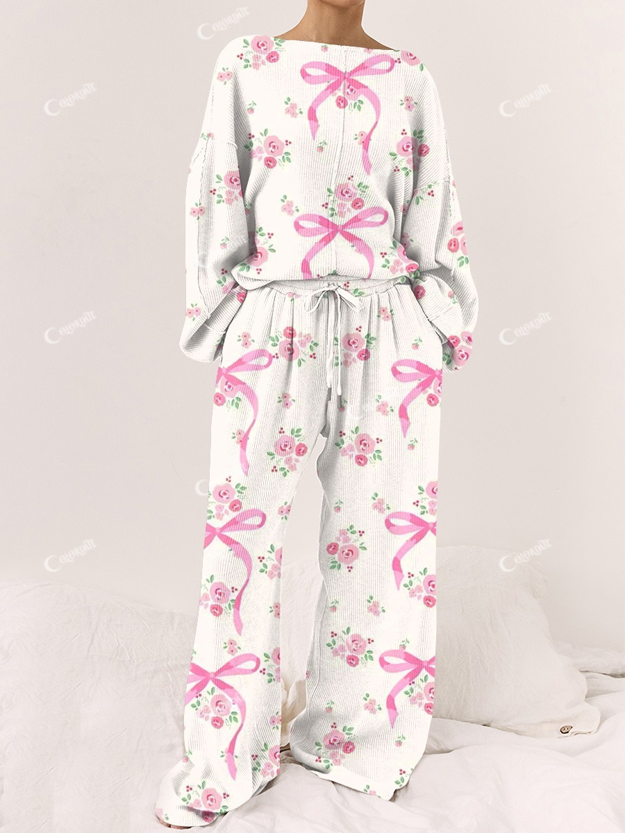 Women's Floral Print Casual Homewear Set