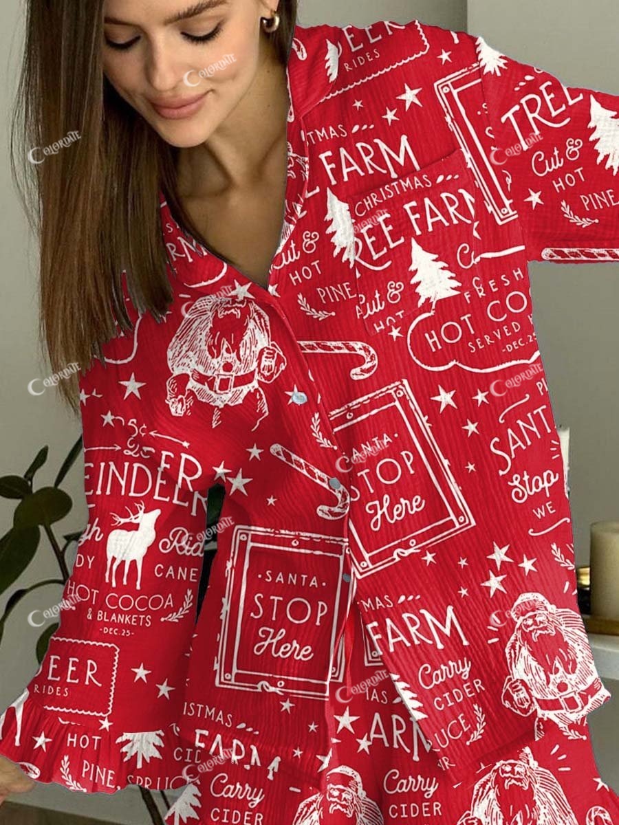 Women's Christmas Printed Homewear Suit