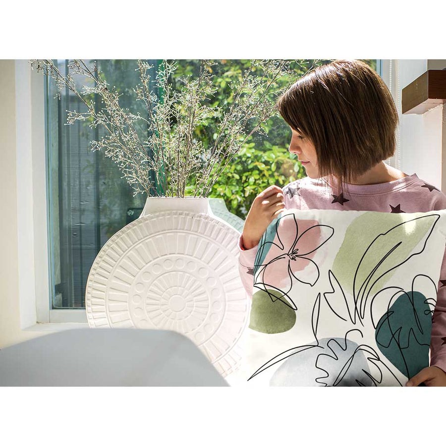 Abstract Flower & Palms Outdoor Garden Cushion