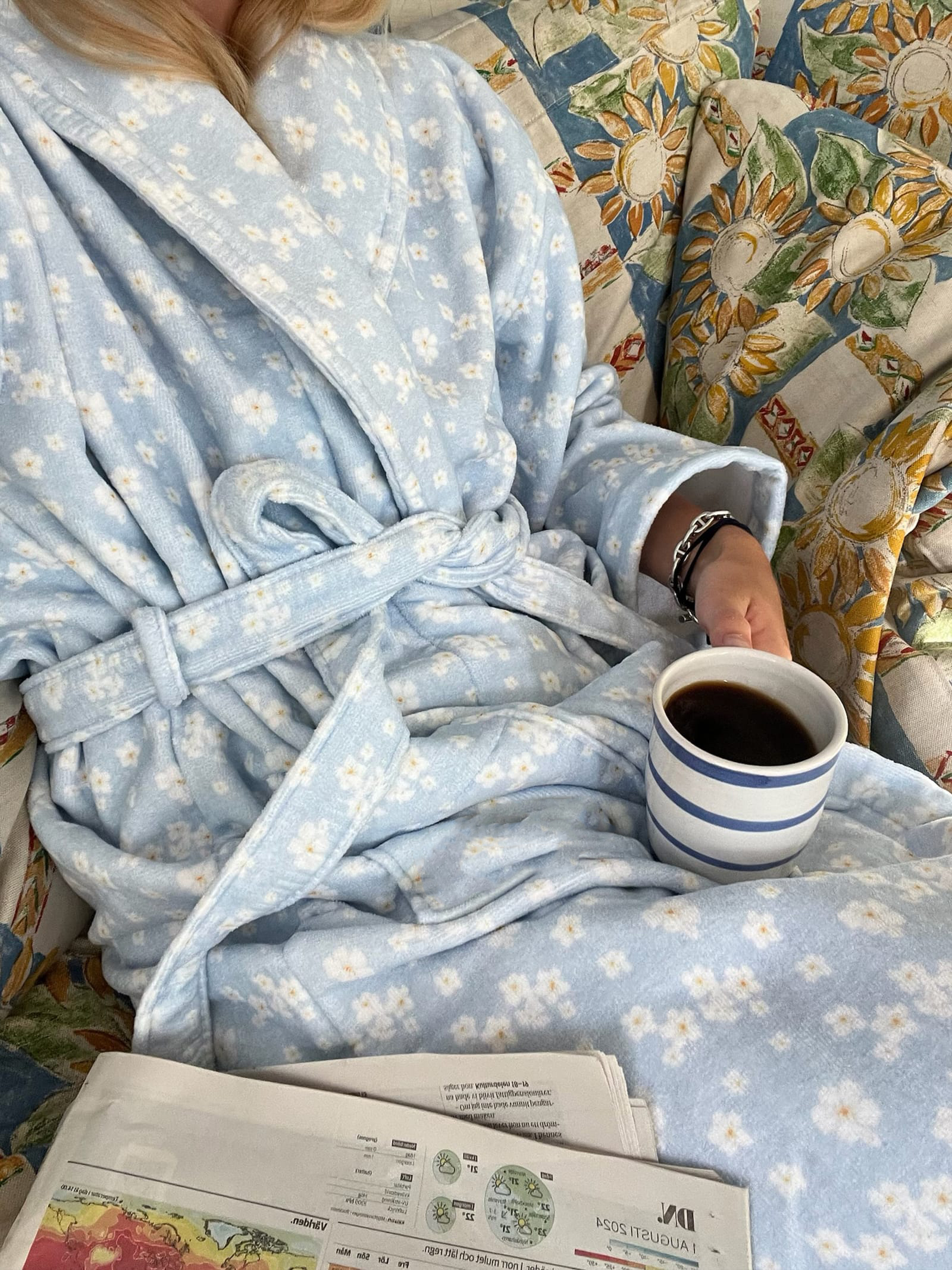 Dream Blue Little Flower Robe 