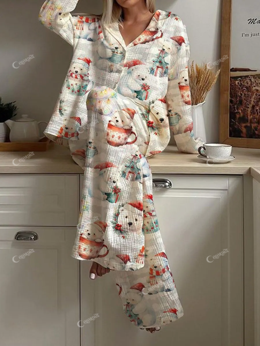 Women's Cute Polar Bear Pajama Set