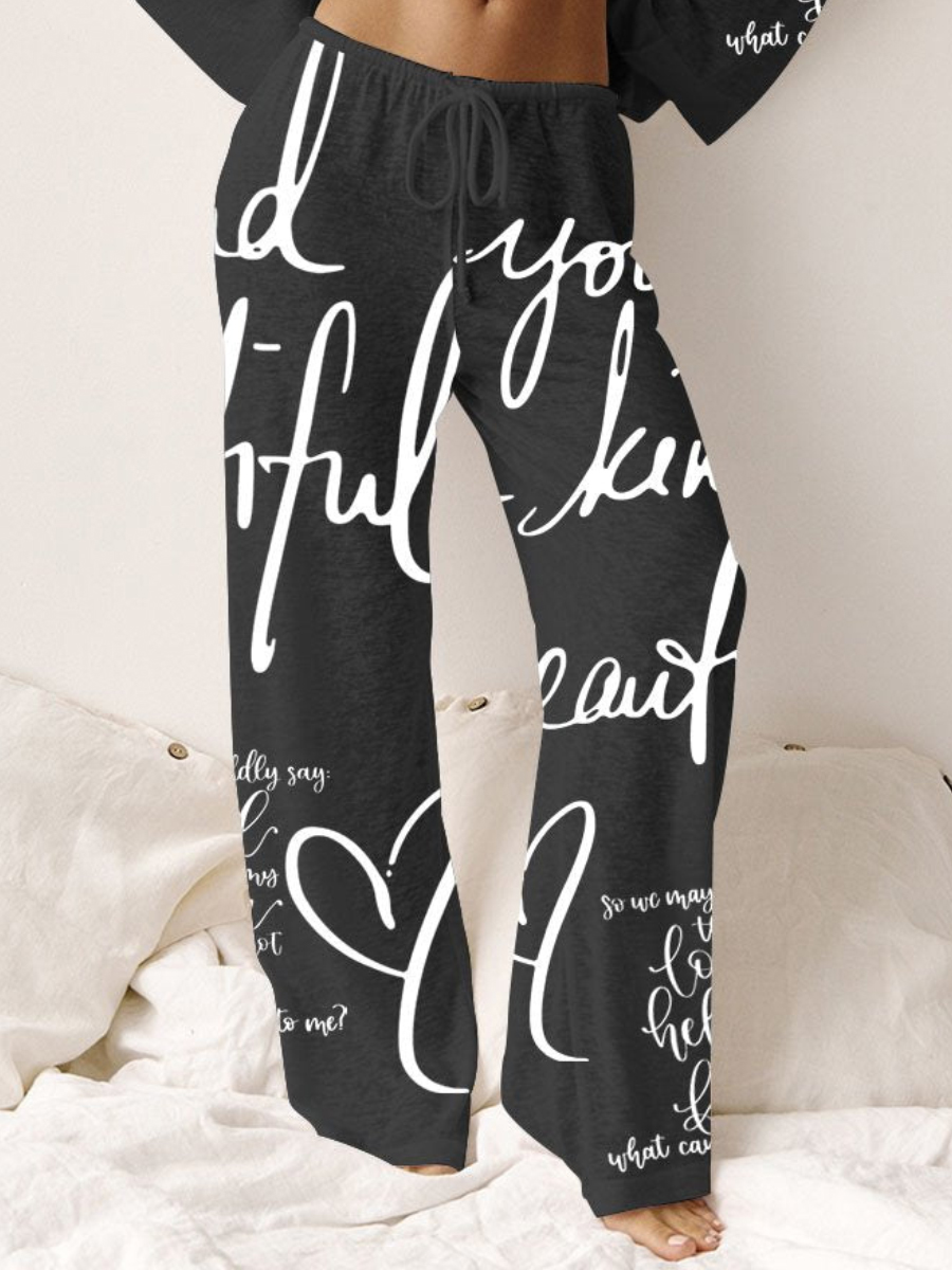 Women's Pink Long Sleeve Cotton Homewear Set