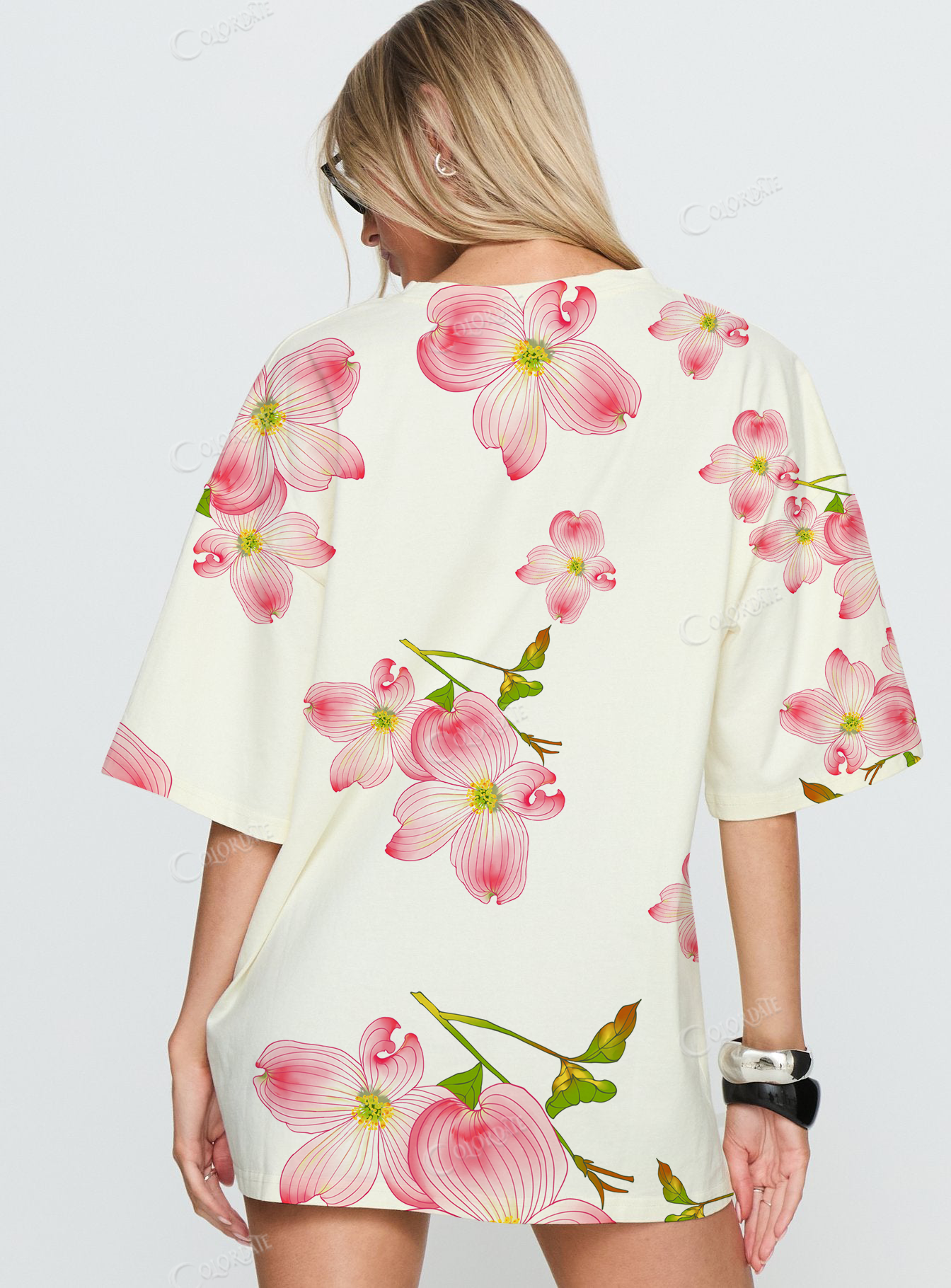 Pink Flower Print T-Shirt