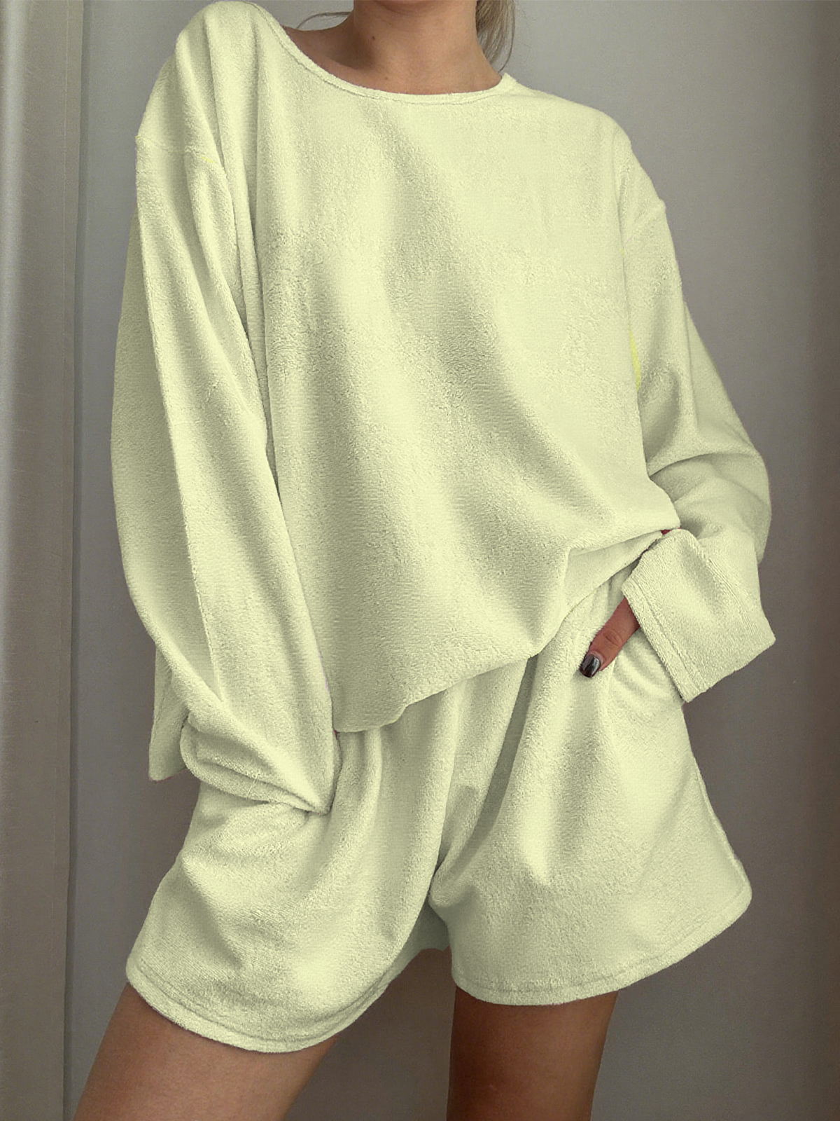 Long-Sleeved Shorts Loungewear Set