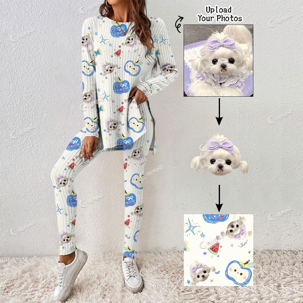Addcustom Your Photos Women's Print Long Sleeve Suit