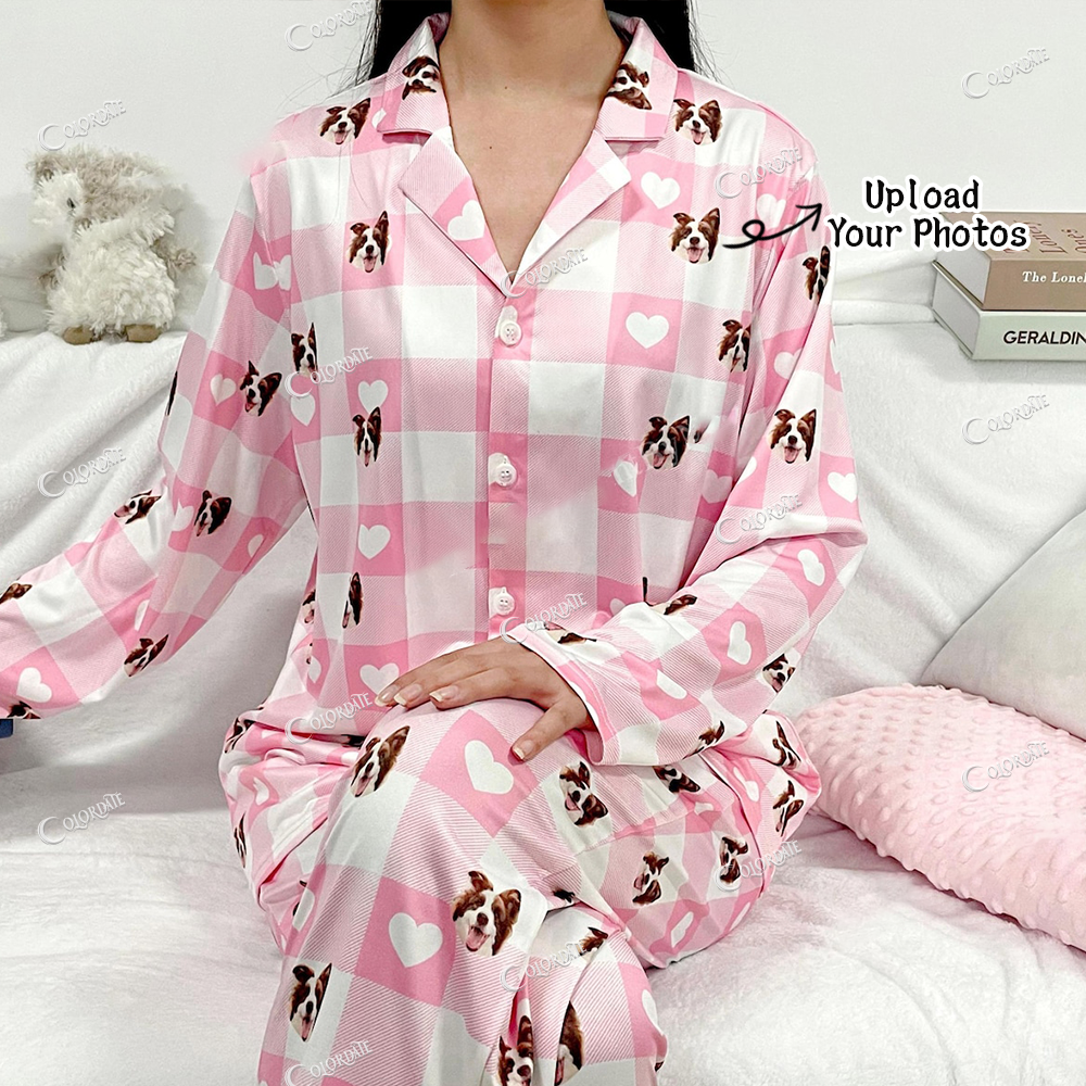 Addcustom Your Photos Woman's Print Home Long Sleeve Suit