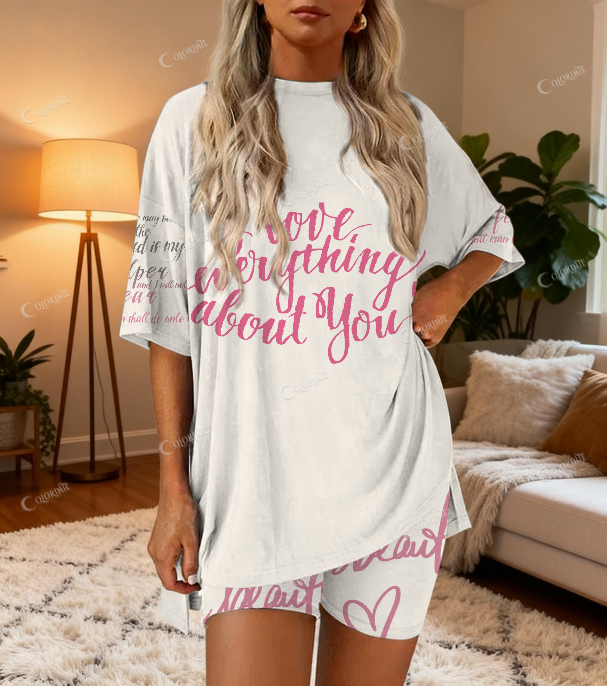 Text Print Bamboo-Soft Lounge Set