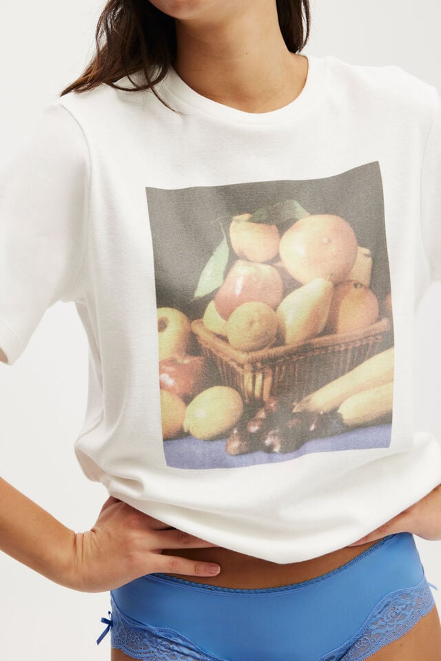 Women's Fruits Print Round Neck Short Sleeve Tee