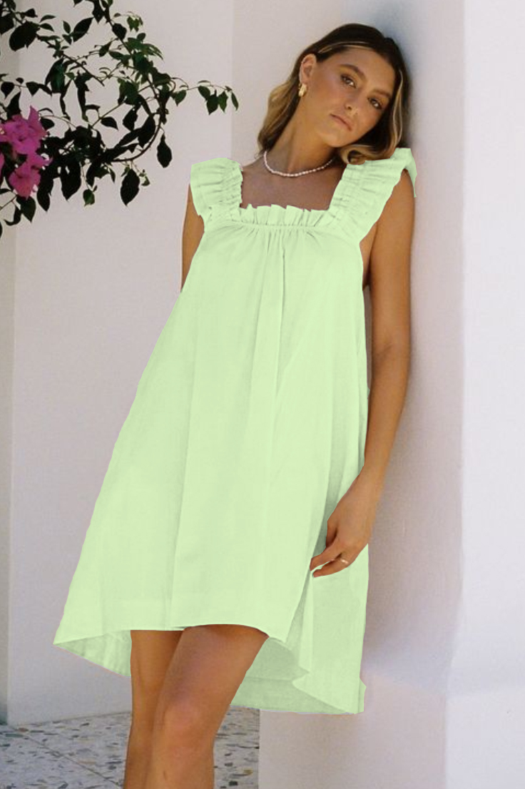 Women's Printed Ruffle Mid-Length Nightgown