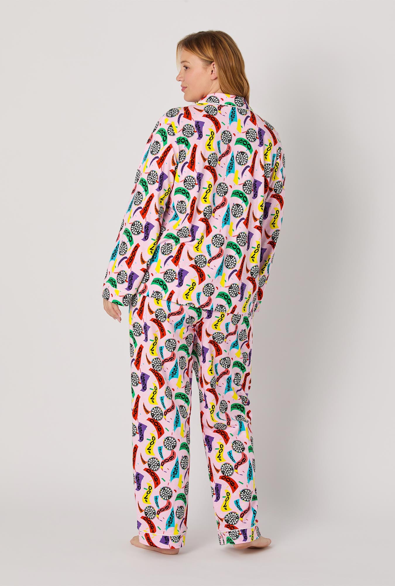 Spin To Win Long Sleeve Classic Satin Pj Set