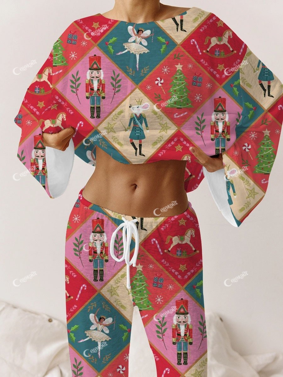 Women's Christmas Nutcracker Red Festive Pajama Set