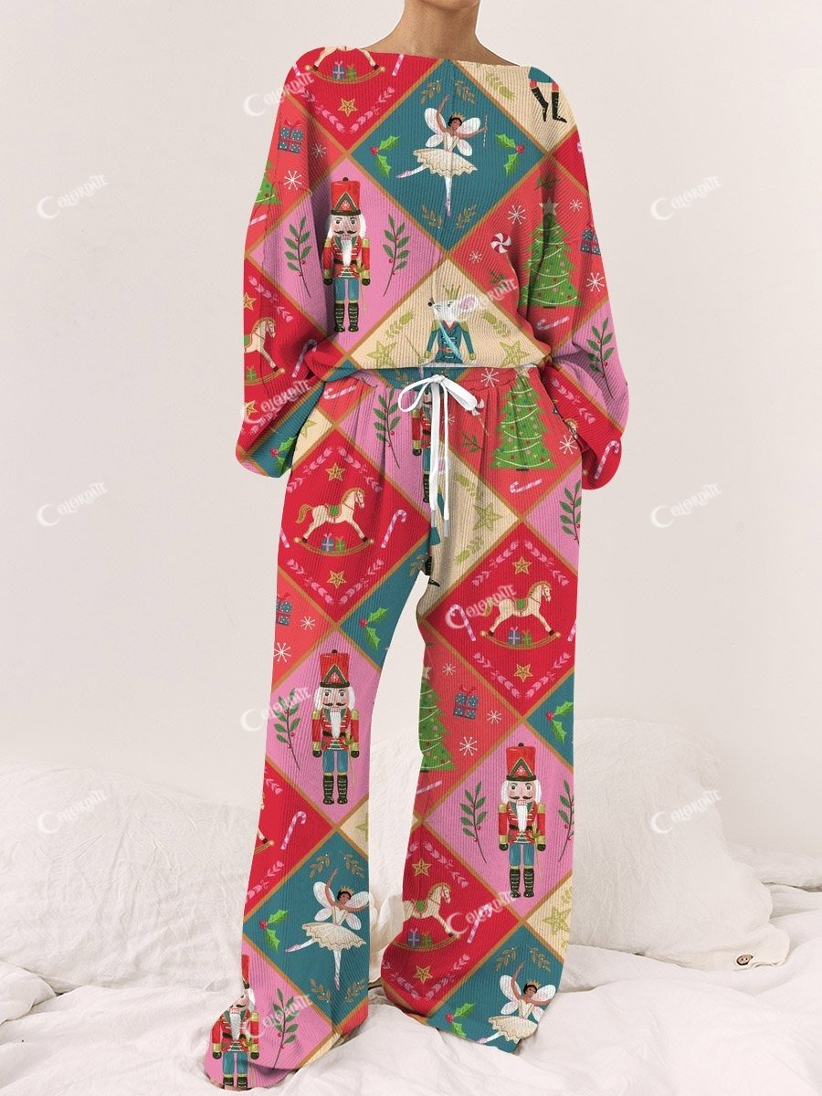 Women's Christmas Nutcracker Red Festive Pajama Set