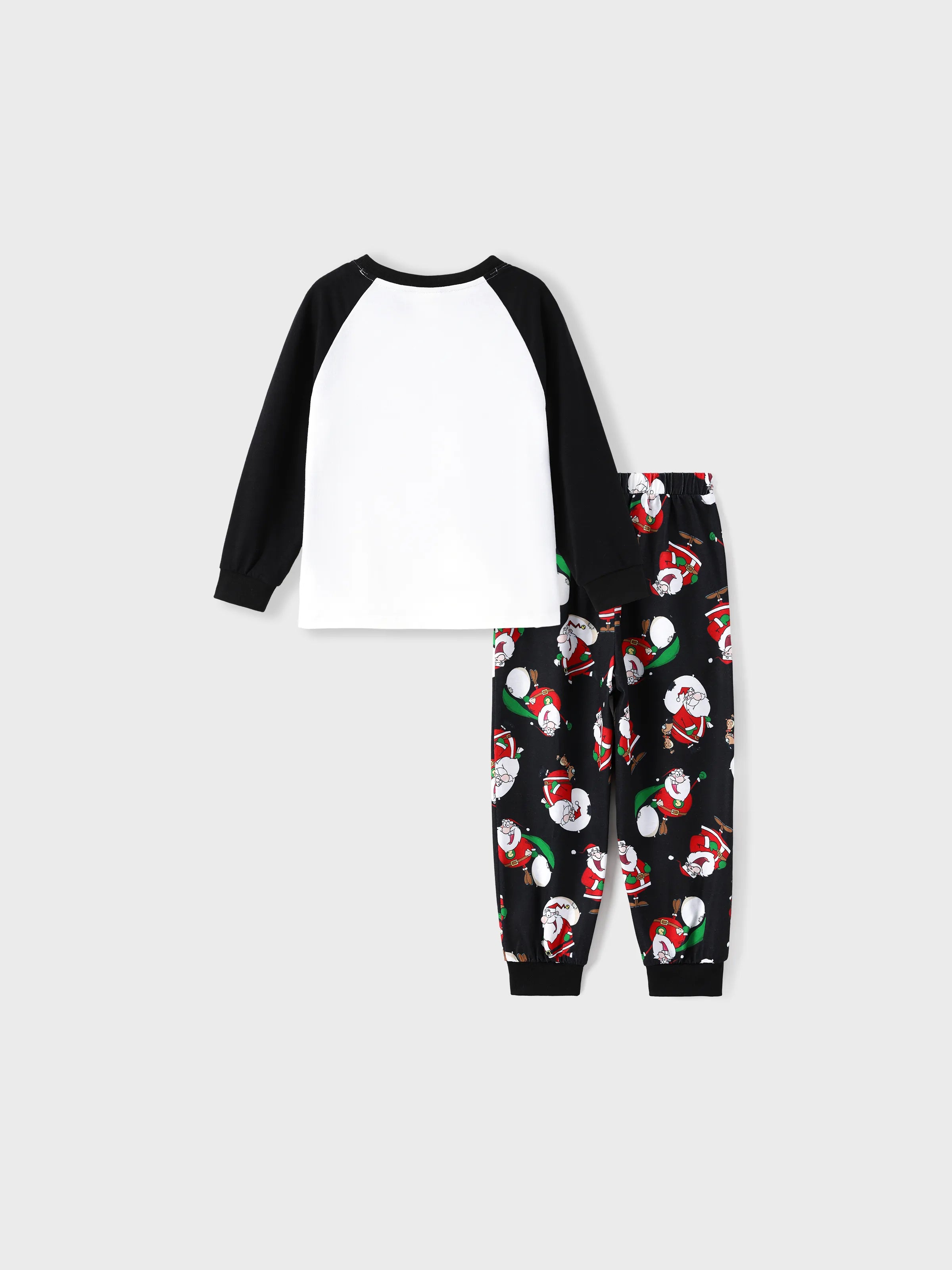 Christmas Matching Family Pajamas Set Christmas Santa Print Black and White PJS