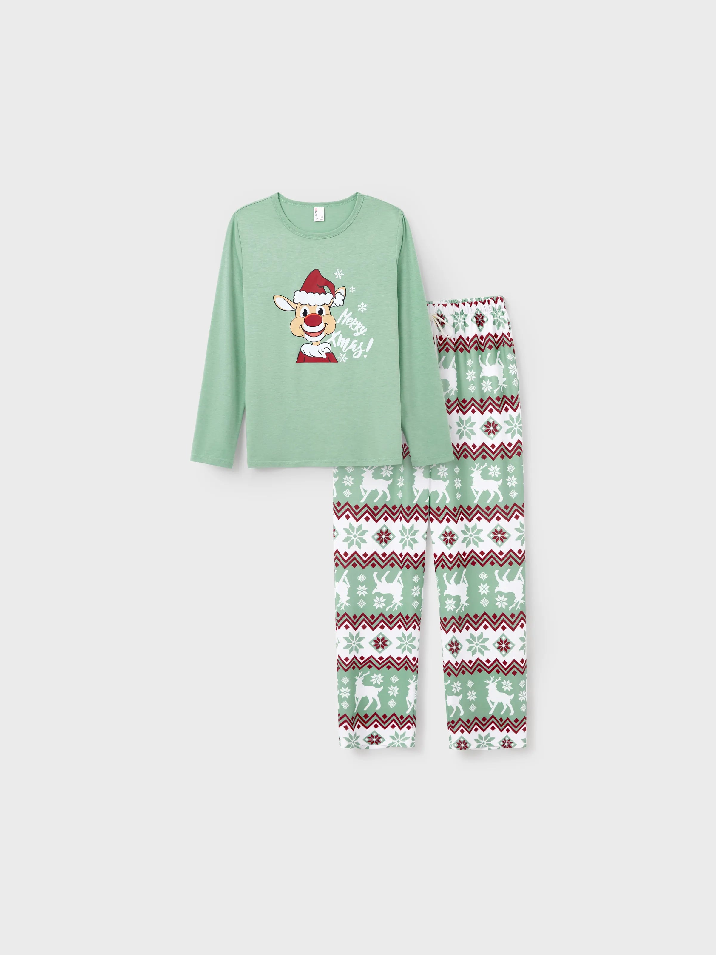 Christmas Matching Family Pajamas Set Christmas Spirit and Snowflake Print PJS