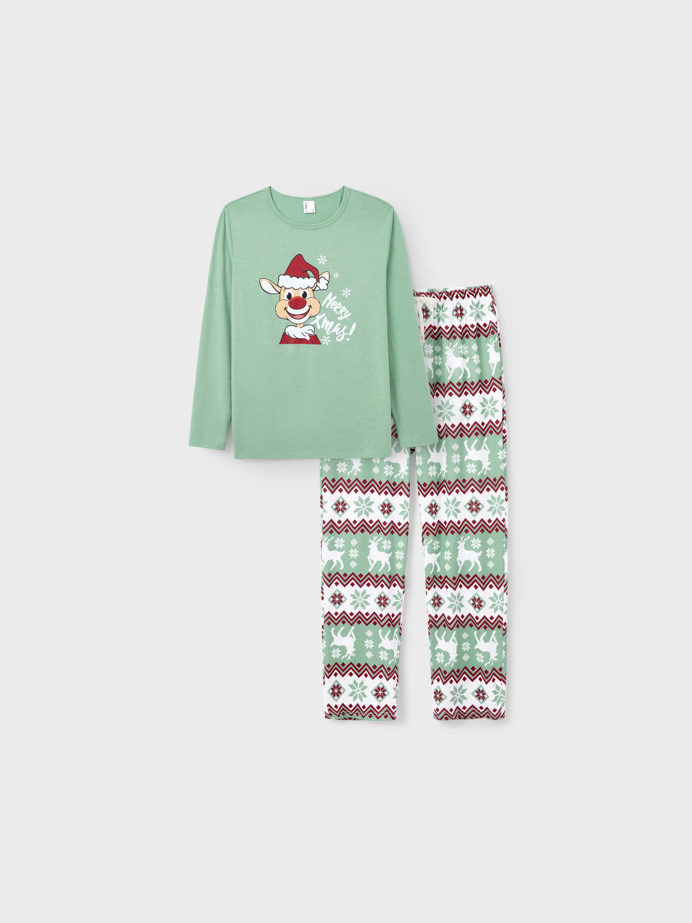 Christmas Matching Family Pajamas Set Christmas Spirit and Snowflake Print PJS