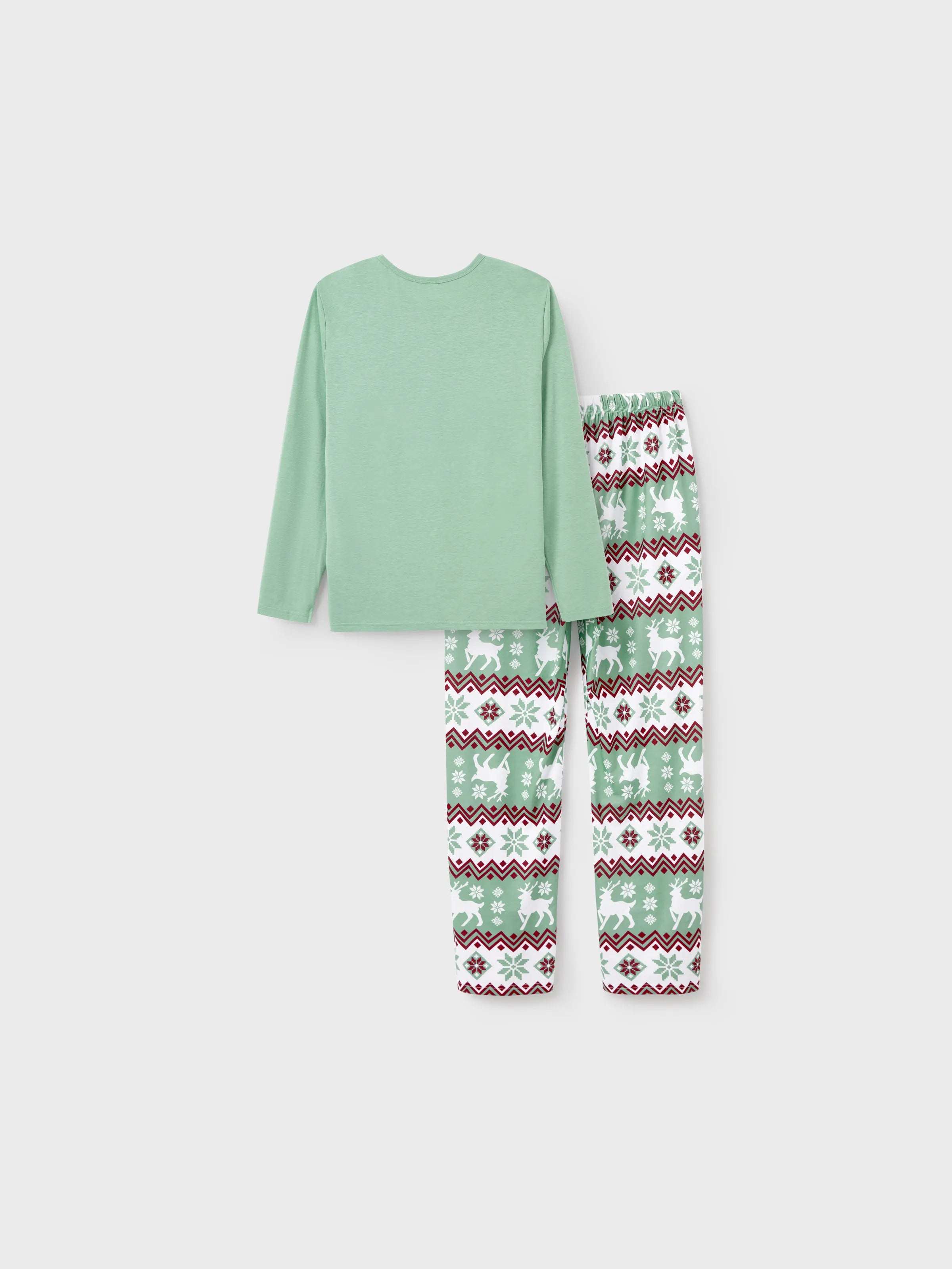 Christmas Matching Family Pajamas Set Christmas Spirit and Snowflake Print PJS