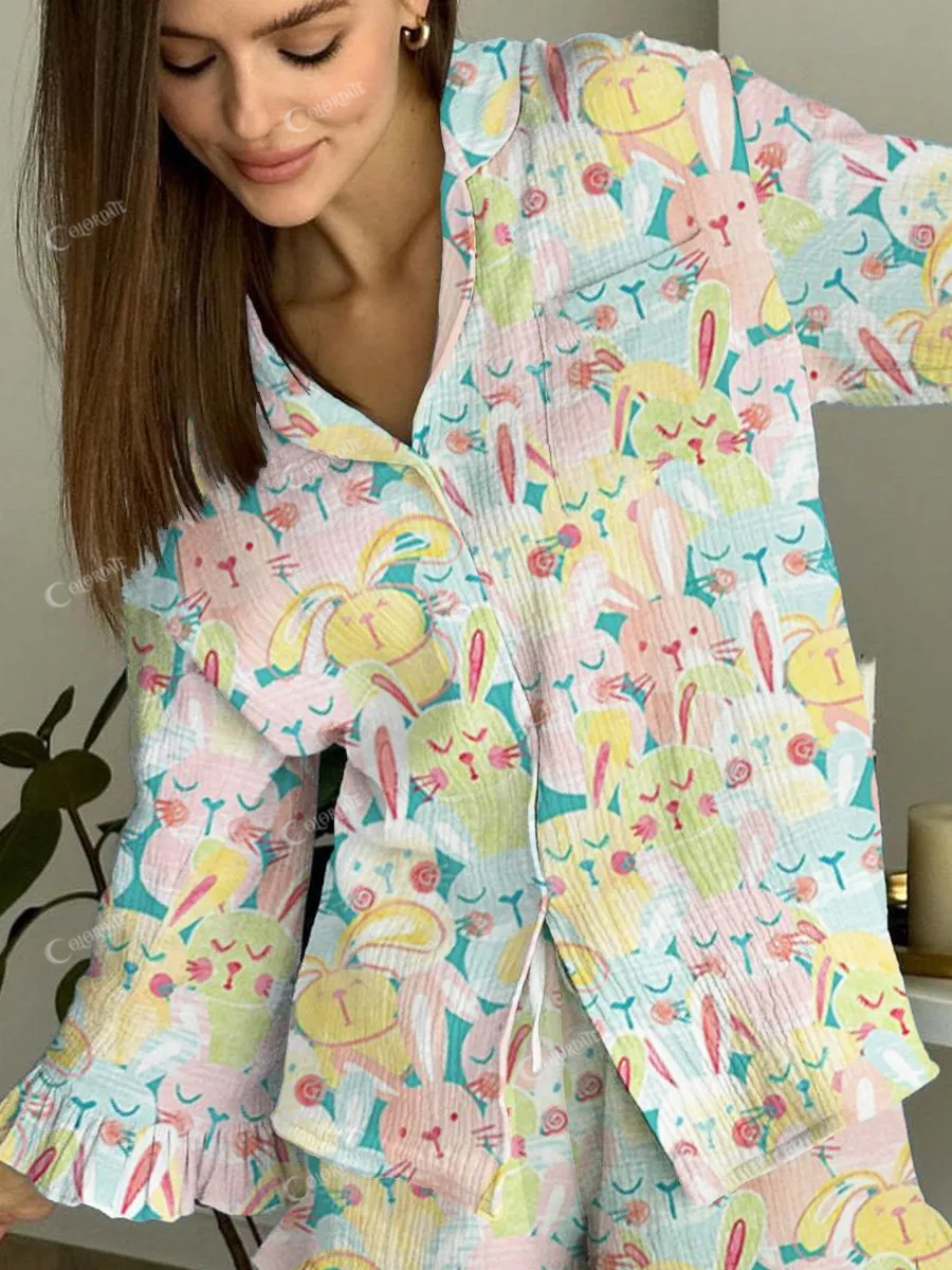 Women's Bunny Forest Pajamas Set