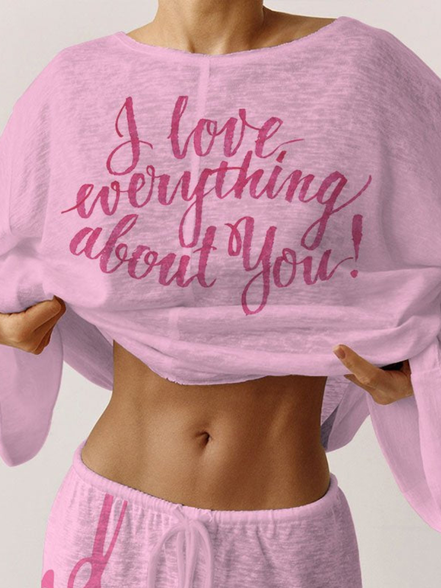 Women's Pink Long Sleeve Cotton Homewear Set