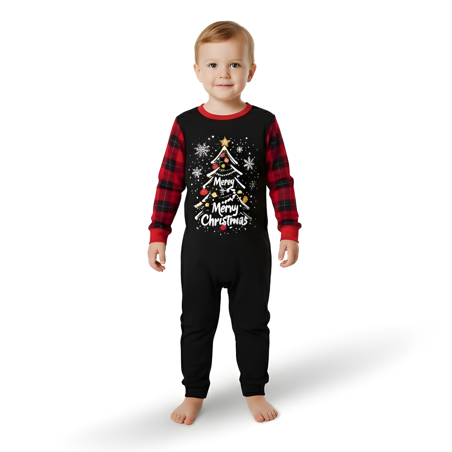Merry Merry Christmas Printed Pajama Set