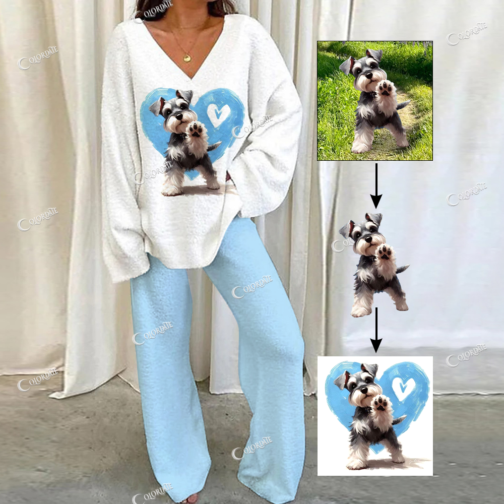 Customized Picture Print Loungewear Set For Women