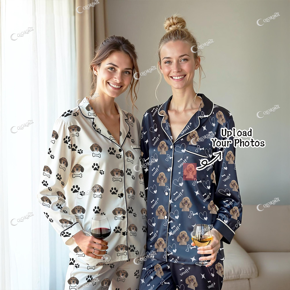 Addcustom Your Photos Woman's Print Home Long Sleeve Suit