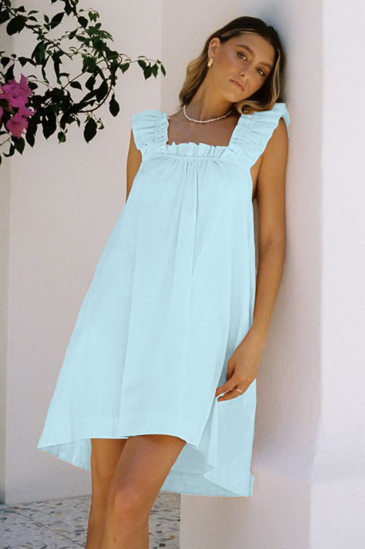 Women's Printed Ruffle Mid-Length Nightgown