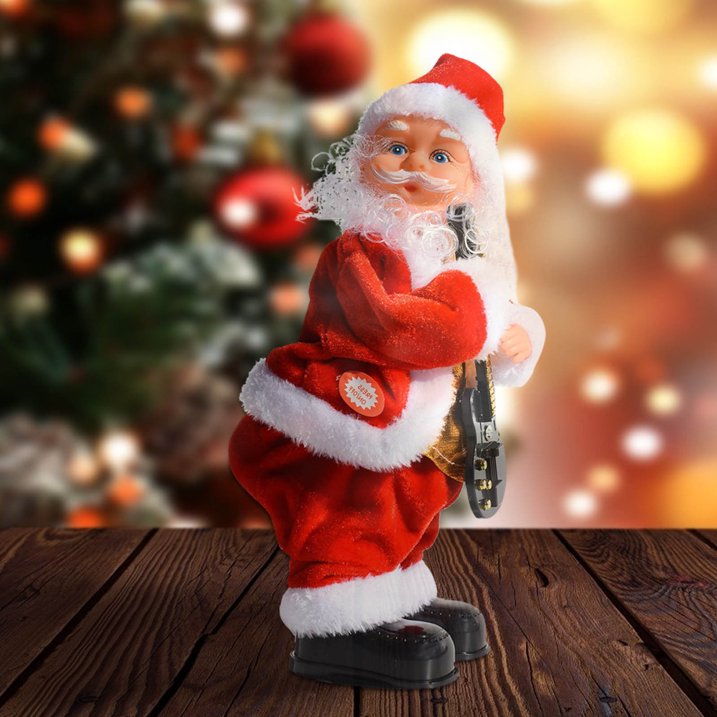 Christmas Shaking Santa Santa Ornament Xmas Funny Decoration for Table Fireplace