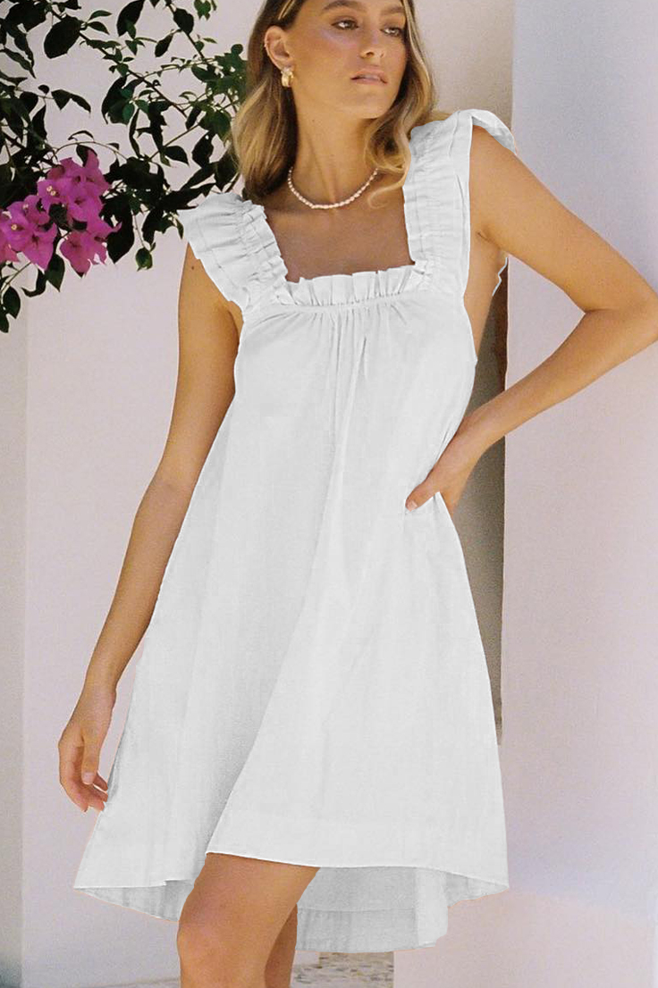 Women's Printed Ruffle Mid-Length Nightgown
