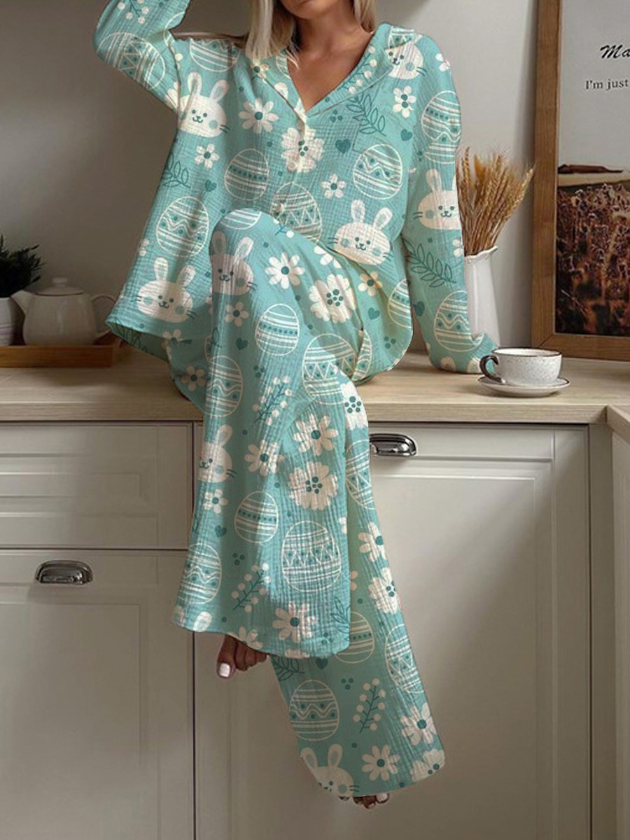 Women's Easter Bunny Egg Pajama Set