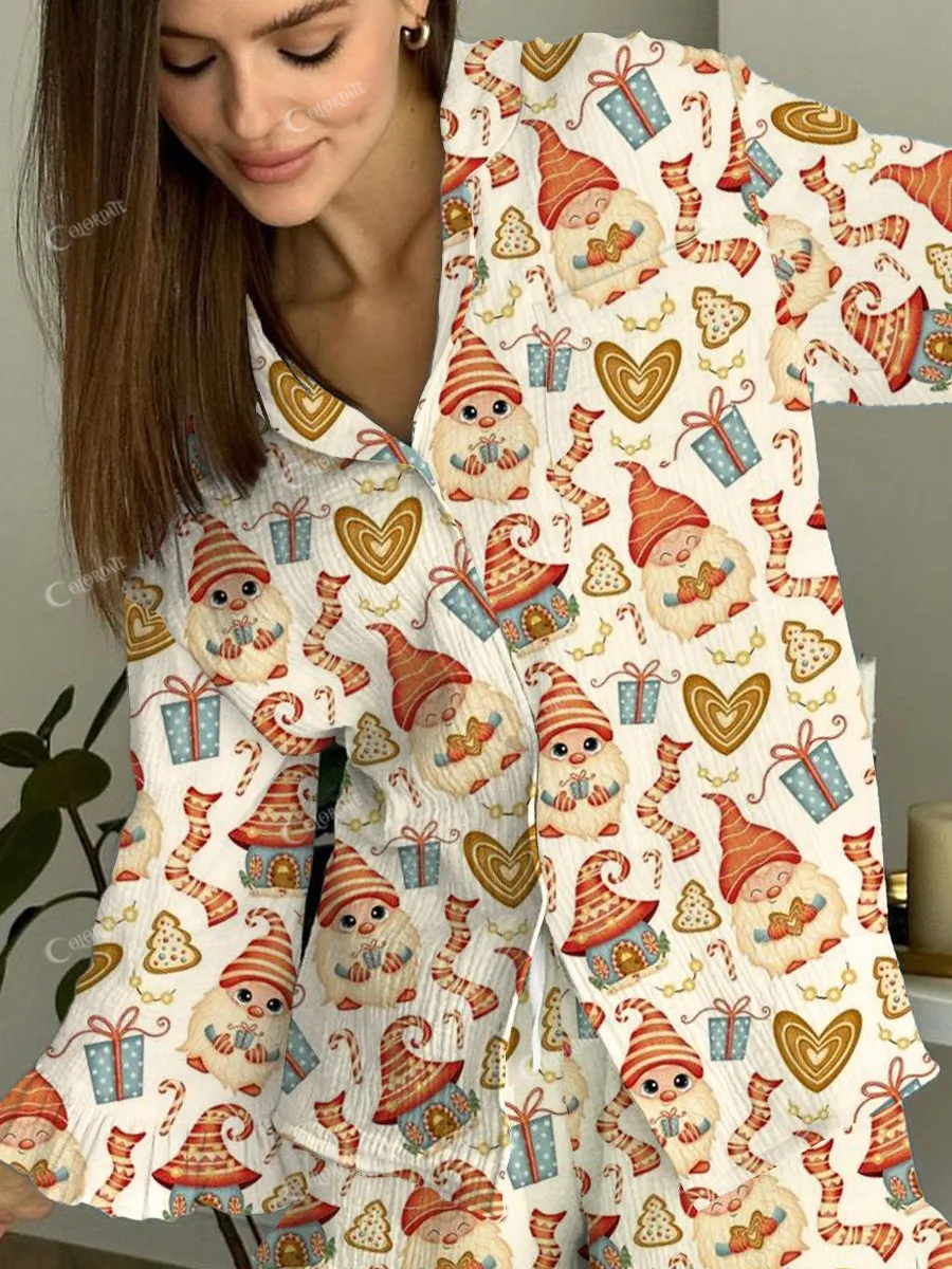 Women's Cute Santa Claus Pajamas Set