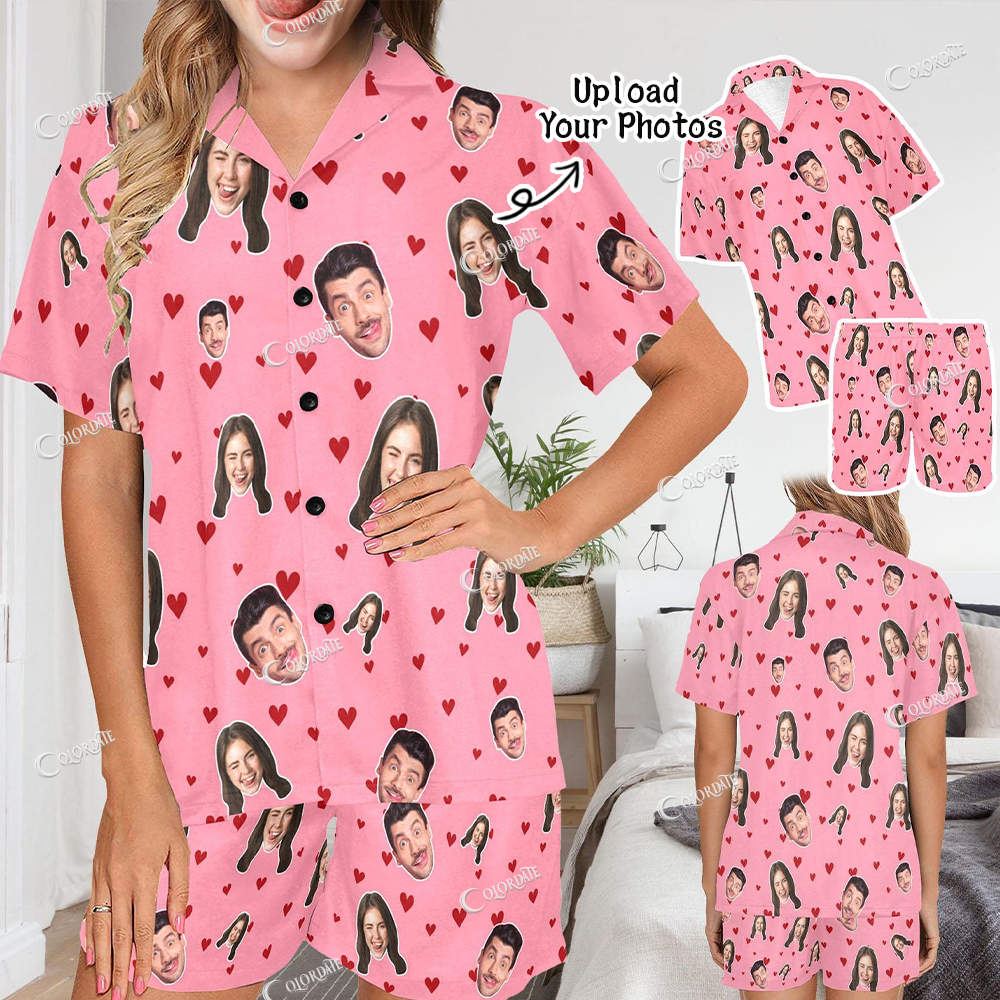 Addcustom Your Photos Printed Women's Short Set