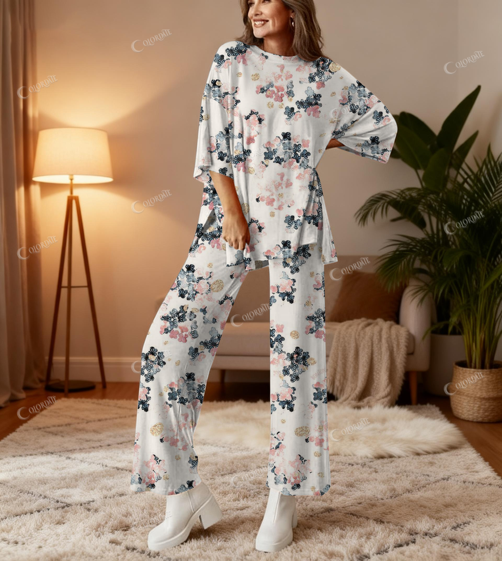 GarY Print Bamboo-Soft Lounge Set Pants