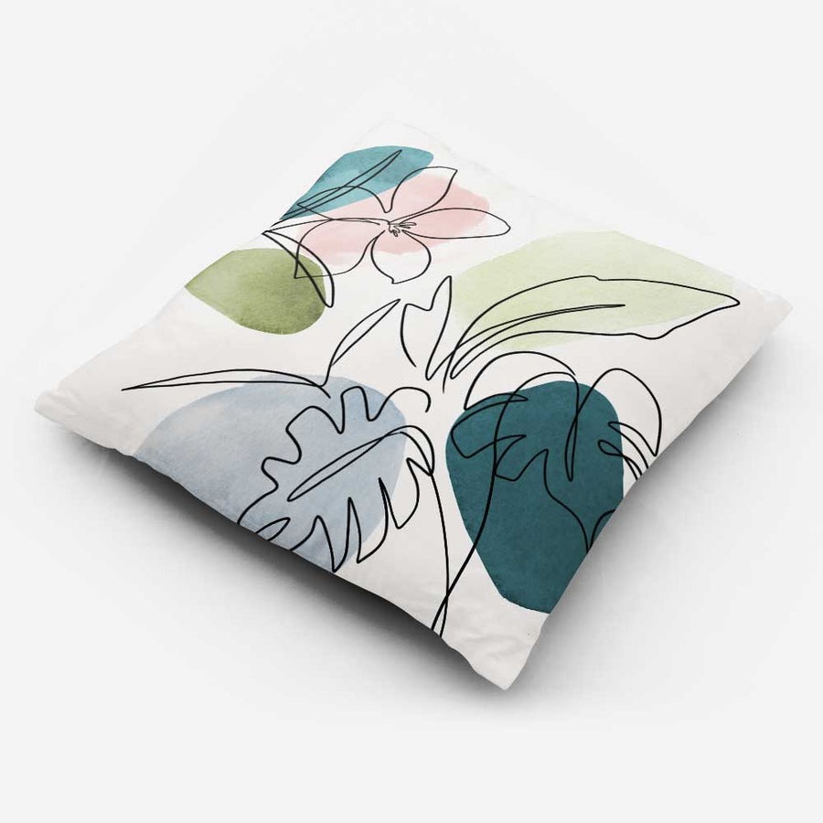 Abstract Flower & Palms Outdoor Garden Cushion