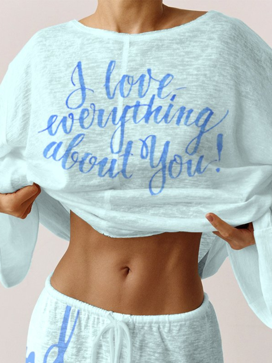 Women's Pink Long Sleeve Cotton Homewear Set